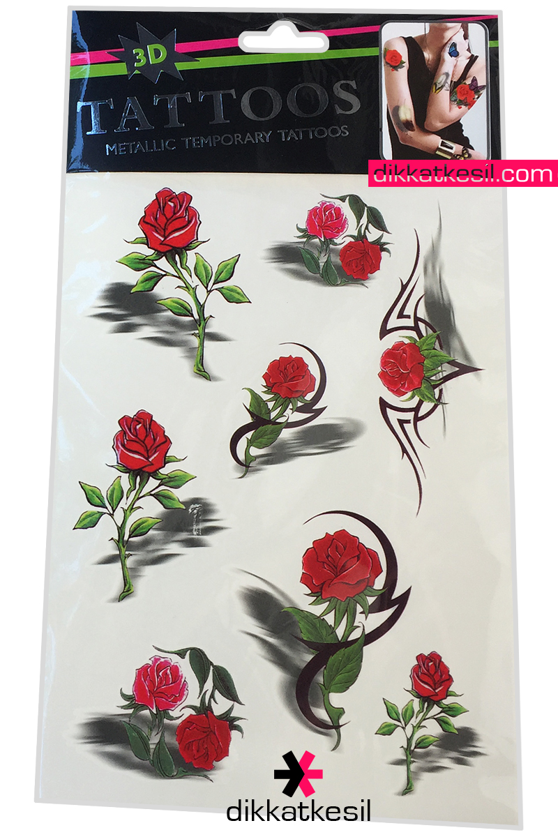 Gül%20Desenli%20Geçici%20Sticker%20Dövme,%20Renkli%20Yapıştırma%20Çiçek%20Dövme,%20(Rose%20Temporary%20Tattoo)