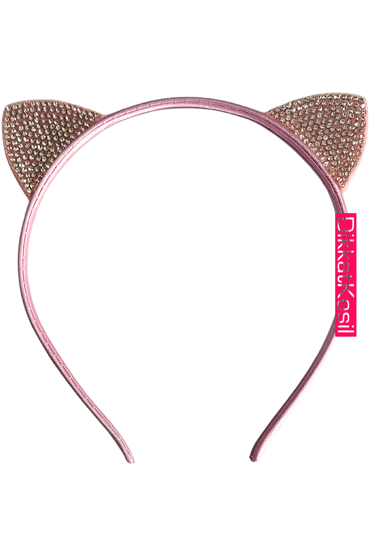 Kedi%20Kulağı%20Taç,%20Beyaz%20Kristal%20Taşlı%20Taç%20Toka%20(Pembe)