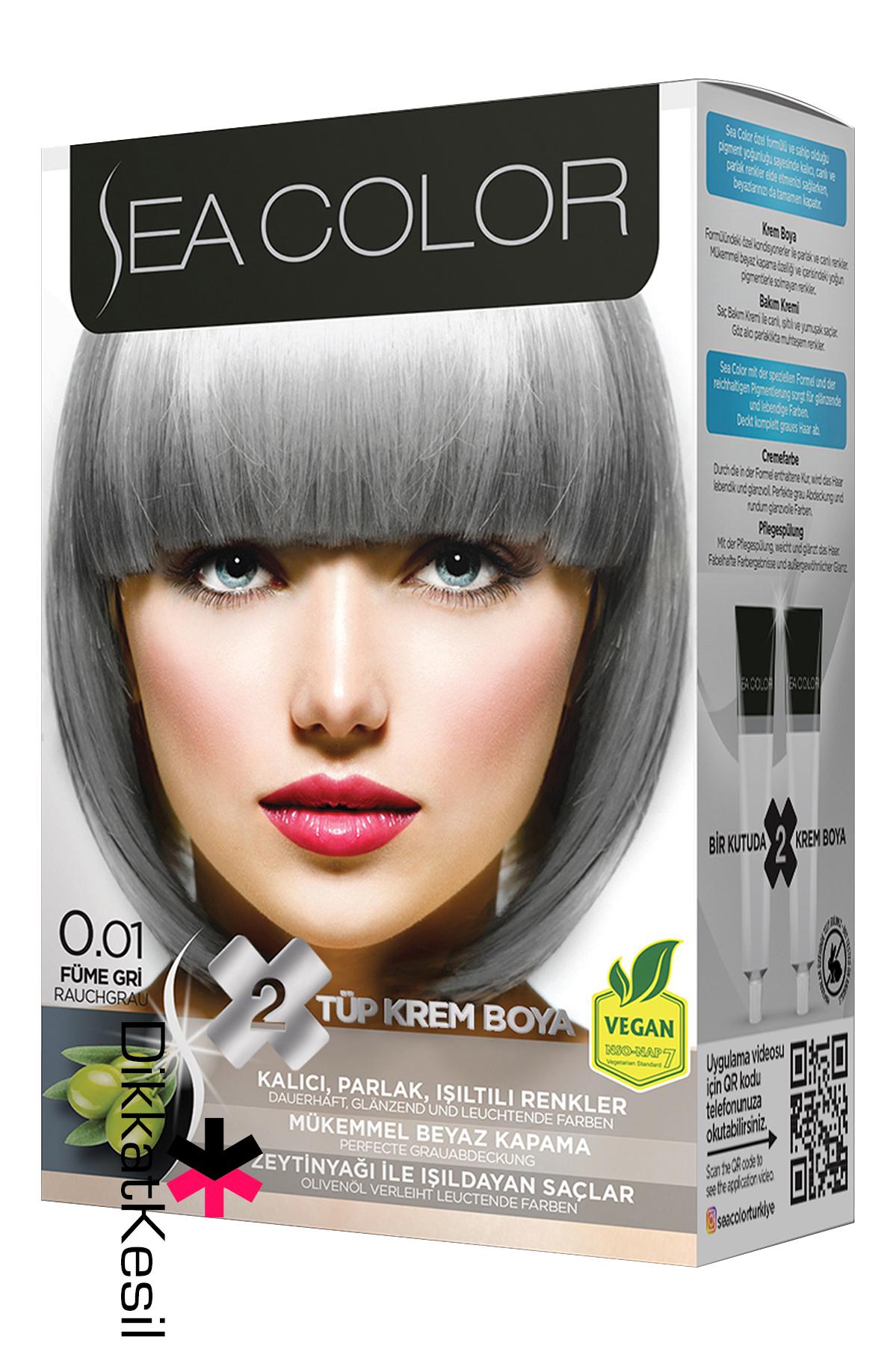 Sea%20Color%200.01%20Füme%20Gri%20Renk%20Krem%20Saç%20Boyası%20Set,%20(Seacolor%200.01%20Numara)