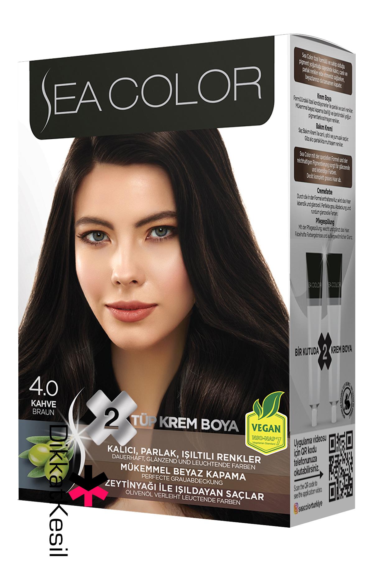 Sea%20Color%204.0%20Kahve%20Renk%20Krem%20Saç%20Boyası%20Set,%20(Seacolor%204.0%20Numara)