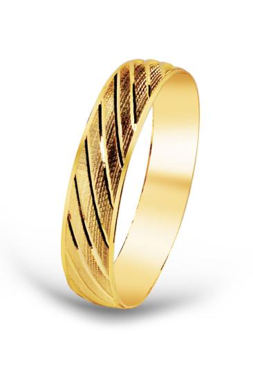Altın Görünümlü Bilezik, Altın Kaplama Bilezik, Çizgili Desenli 1.5 cm Enli Bilezik İmitasyon Bilezikler - XBUTiK
