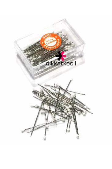 Beyaz Mineli Başlı Toplu İğne 30 mm 100 lü, Toplu İğne Çeşitleri - XBUTiK