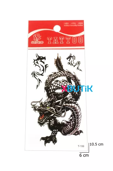 Ejderha Dövmesi, Küçük Siyah Ejderha Geçici Dövme Modelleri - XBUTiK
