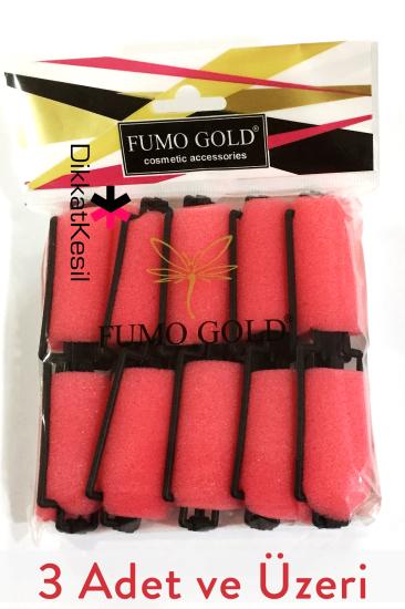 Fumo Gold Sünger Bigudi, Saç Bigudisi Süngerli Pembe 10 Lu Bigudi Çeşitleri 3 Adet - XBUTiK