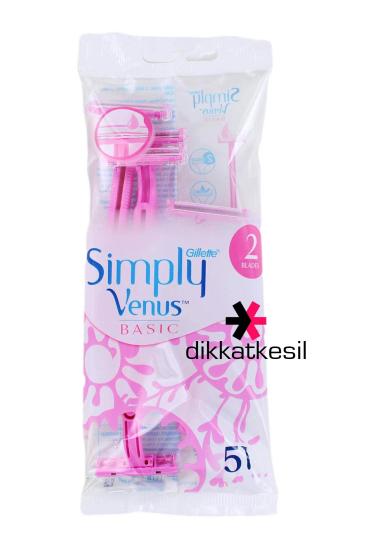 Gillette Simply Venus 2 Basic Kadın Tıraş Bıçağı, Çift Bıçaklı Jilet 5 li Kadın Tıraş Ürünleri - XBUTiK