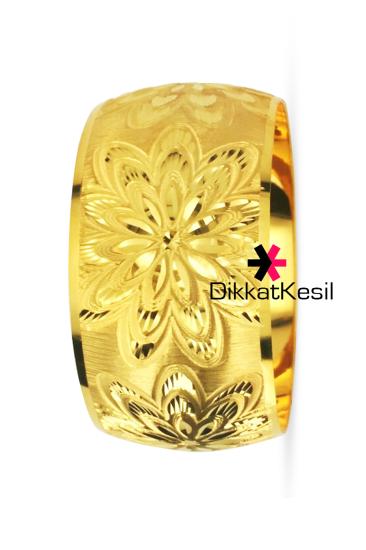 İmitasyon Gül Bilezik, Altın Kaplama Gül Bilezik, Mega İmitasyon Bilezikler, 4 cm Enli Bilezik - XBUTiK