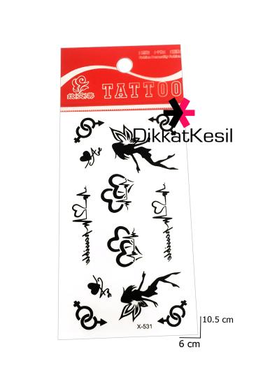 Kalp Ritim Dövmesi, Peri ve Ask Geçici Karışık Dövme, Mini Dövmeler - XBUTiK