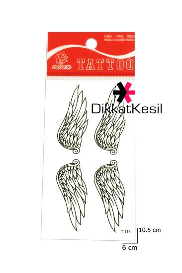 Kanat Dövme, Geçici Siyah Beyaz Minimal Kanat Dövmesi, Wing Fake Geçici Dövme Modelleri - XBUTiK