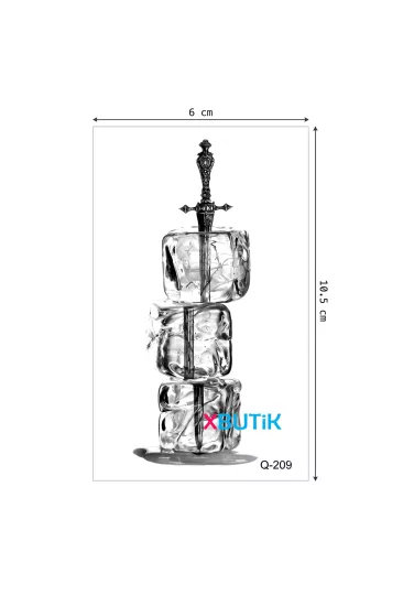 Kılıç Buz Dövme, Minimal Buz Küpü Kılıç Sembol Dövme Modelleri - XBUTiK