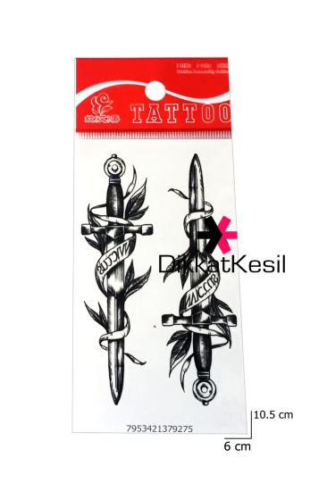 Kılıç Dövmesi, Siyah Beyaz Kılıç Hançer Geçici Dövme, Sticker Dövme Modelleri - XBUTiK