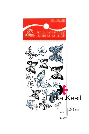 Küçük Kelebek Dövmesi, Siyah Gri Geçici Kelebek Dövme Modelleri Small - XBUTiK