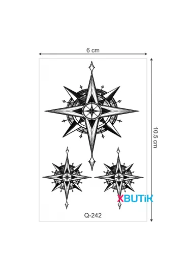 Kuzey Yıldızı Dövme, Geçici Pusula Gülü Dövmesi, North Star Tattoos Dövme Modelleri - XBUTiK