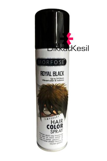 Morfose Royal Black Renkli Saç Spreyi, Siyah Geçici Saç Boyası Renkli Saç Boyaları - XBUTiK