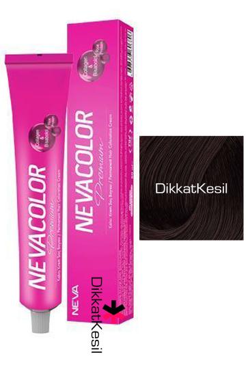 Nevacolor 4 Kahve Renk Premium Kalıcı Krem Saç Boyası Tüp, Nevacolor Boyalar - XBUTiK