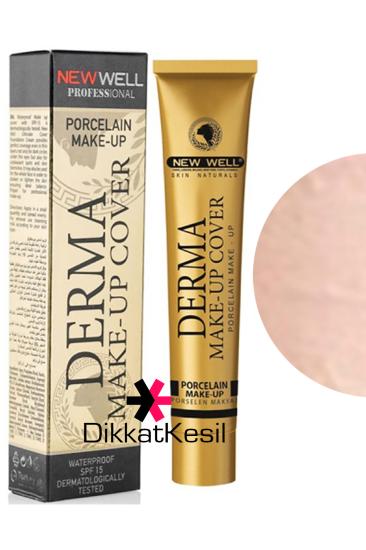 New Well Derma Makeup Cover Yoğun Kapatıcı Porselen Fondöten Gold Rengi No 01 Fondöten Renkleri - XBUTiK