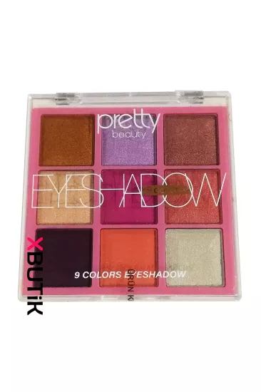 Pretty Beauty Far Paleti 9 Lu, Renkli Göz Farı Paleti, Colors Eyeshadow Farlar - XBUTiK