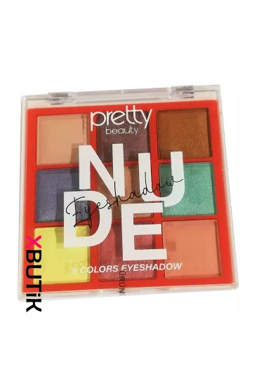 Pretty Beauty Far Paleti 9 Lu, Renkli Göz Farı Paleti, Nude Eyeshadow Farlar - XBUTiK
