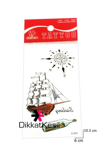Pusula Dövme, Yelkenli, Şişe İçinde Mektup ve Yazı Geçici Dövme Modelleri - XBUTiK