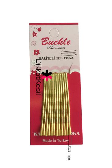 Sarı Tel Toka, Altın Rengi Tel Saç Tokası 12 li, Toka Çeşitleri - XBUTiK