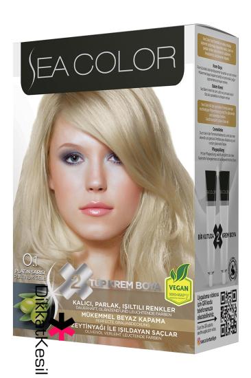 Sea Color 0.1 Platin Sarısı Renk Krem Saç Boyası Set, Saç Boyası Çeşitleri - XBUTiK
