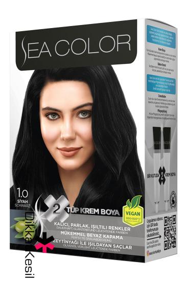 Sea Color 1.0 Siyah Renk Krem Saç Boyası Set, Saç Boyaları - XBUTiK