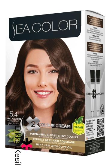 Sea Color 5.4 Açık Kestane Renk Krem Saç Boyası Set, Saç Bakım Ürünleri - XBUTiK