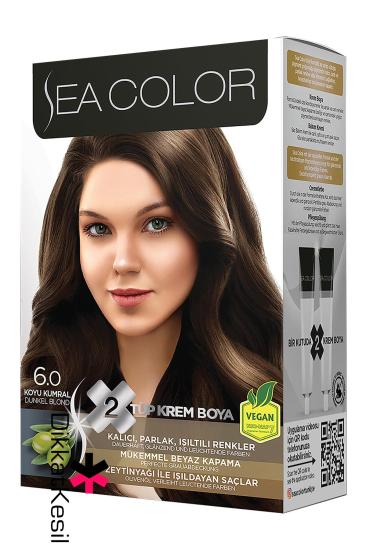Sea Color 6.0 Koyu Kumral Renk Krem Saç Boyası Set, Sea Color Boyaları - XBUTiK