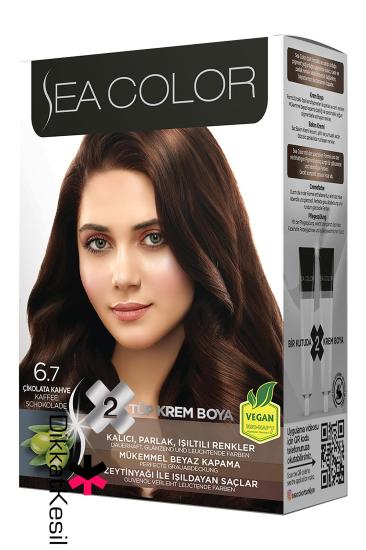 Sea Color 6.7 Çikolata Kahve Renk Krem Saç Boyası Set, Saç Boyaları - XBUTiK