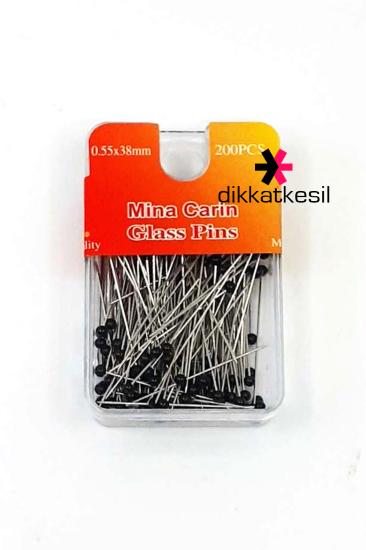 Siyah Cam Başlı Toplu İğne 38 mm 200 lü İğne Çeşitleri - XBUTiK