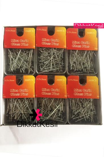 Siyah Cam Başlı Toplu İğne Toptan 38 mm 200 lü, Toplu İğneler 12 Adet - XBUTiK