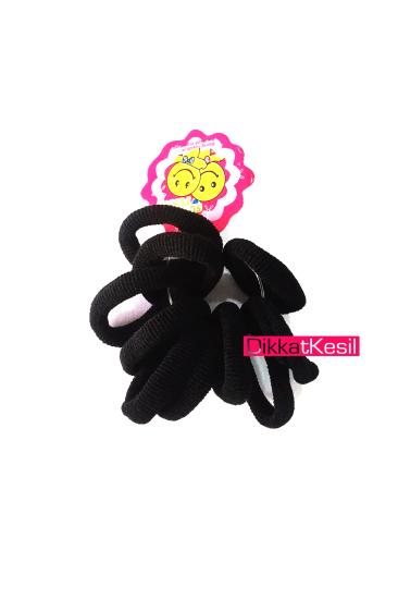 Siyah Havlu Lastik Toka Küçük Boy 10 lu Saç Tokası Çeşitleri - XBUTiK