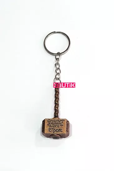Thor Çekici Anahtarlık, Stres Çarklı Thor Baltası Anahtarlık Çeşitleri Kahverengi - DikkatKesil