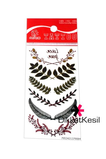 Yaprak Dalı Dövmesi, Geçici Yapıştırma Yaprak Desenli Dövme Modelleri - XBUTiK